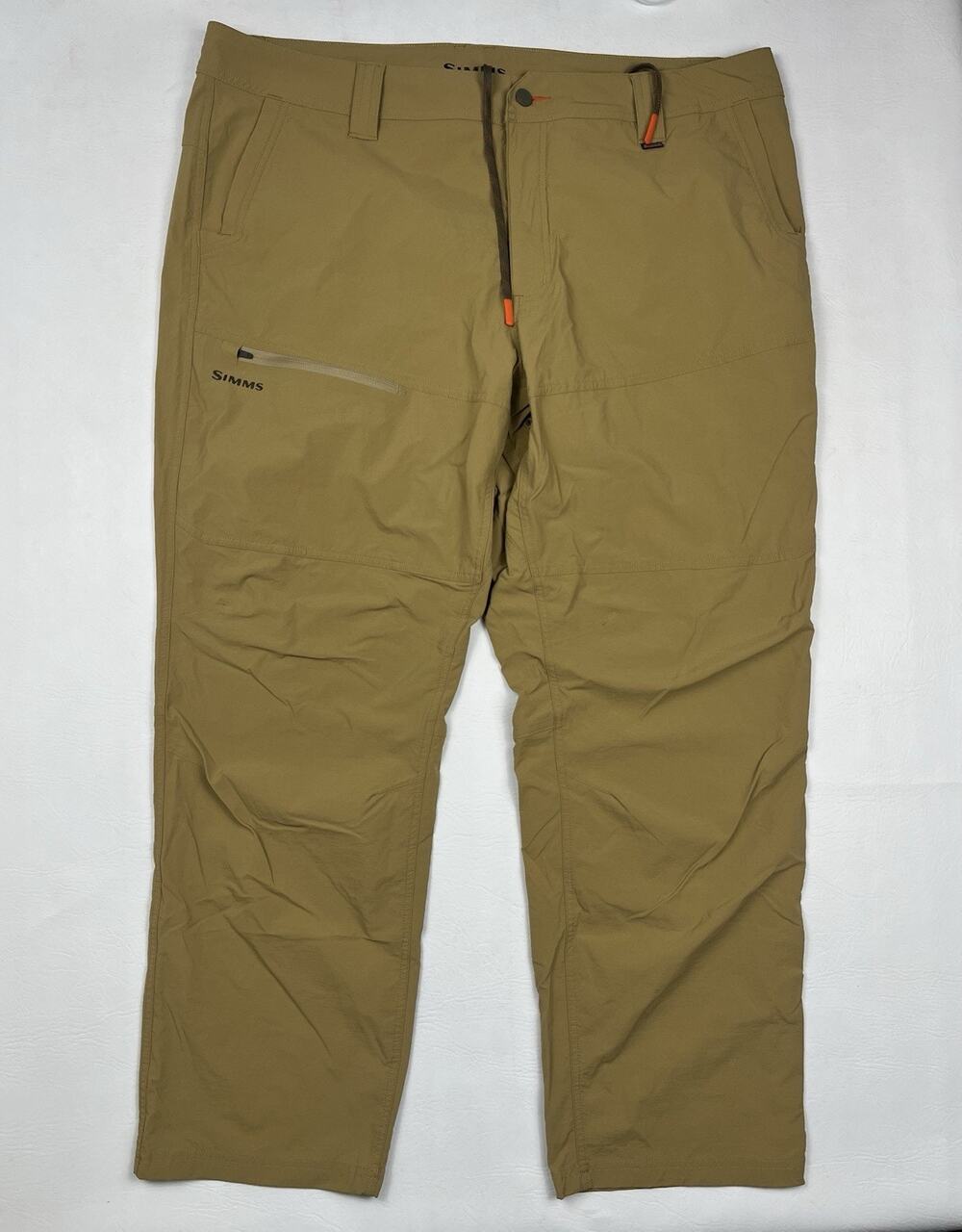 Simms Guide Pants Mens 42R Beige Performance Lightweight Fishing 43x31